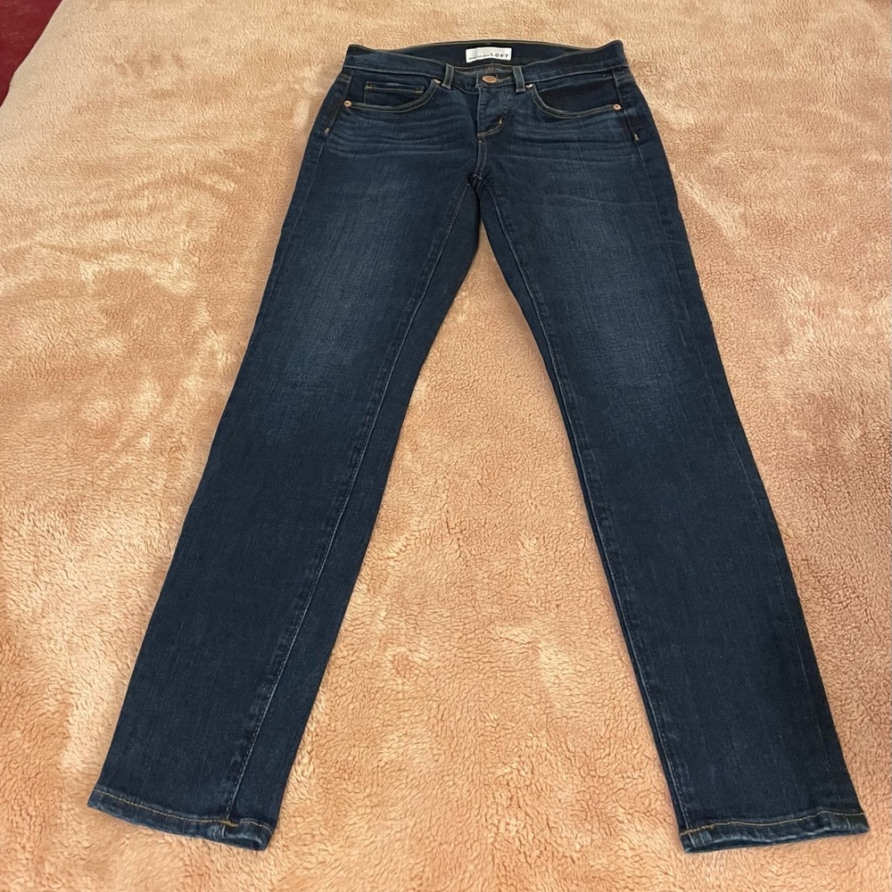 LOFT skinny dark blue jeans